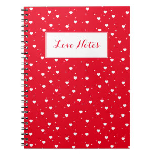 White & Red Hearts Notebook