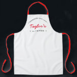 White Red Homemade with Love Personalized Kitchen Apron<br><div class="desc">Customize Your Culinary Creations: White Red 'Homemade with Love' Personalized Kitchen Apron on Zazzle. Let's get baking, cooking, and creating with this customizable apron. Personalize the name on this white apron with red and black typography, showcasing a stylish layout design. Whether you're an enthusiastic home chef, a small business bakery...</div>