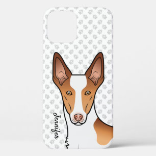 White & Red Ibizan Hound Short Hair Dog Head iPhone 12 Case