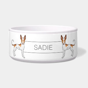 White & Red Ibizan Hound Smooth Coat Dogs & Name