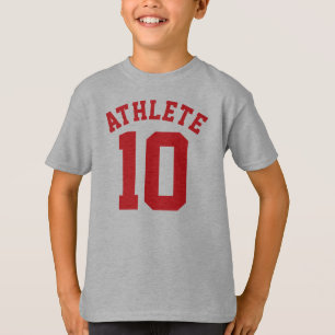 White & Red Kids Sports Jersey Design T-Shirt