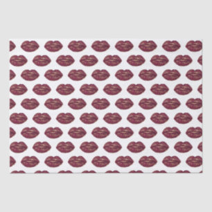 White Red Lips Kisses Tissue Paper