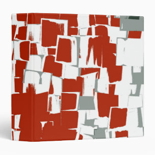White Red Painting Retro Abstract Art Deco Binder