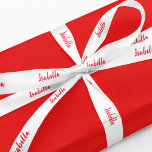 White & Red | Personalized Gift Satin Ribbon<br><div class="desc">Looking for the perfect finishing touch to add to your Christmas gifts this holiday season? Look no further than our customizable Christmas gift ribbon! Featuring a clean white background and personalized name in festive red script, this ribbon will add a touch of elegance and sophistication to any gift. Whether you're...</div>