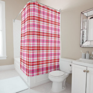 White Red Pink Plaid Tartan Design