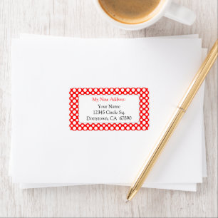 White Red Polka Dots Custom New Address Lables Label