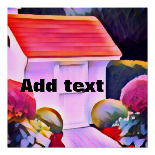 White red snow add name text art fairy poster