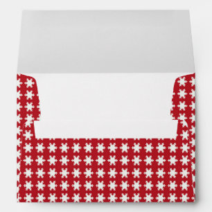 White Red Snowflake Christmas Holiday Envelope