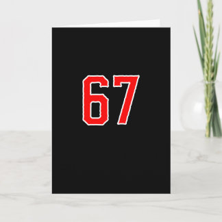 White Red Sports Team Number #67 Swea Card