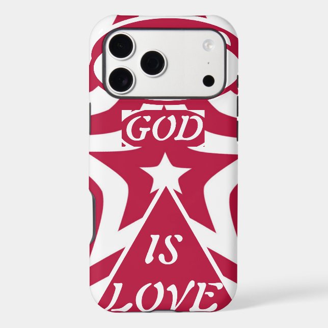 White & Red Star - Bold Contrast "God Is Love"  (Verso)