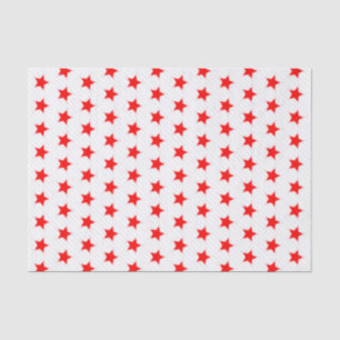 White Red Stars and Grey Stripes Modern Pattern Tissue Paper