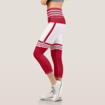White Red Stripe Funny Christmas Capri Leggings<br><div class="desc">Capri Leggings with White Red Stripe Christmas Migned Design Fun Customizable Legging - Choose / add your favourite colours !</div>
