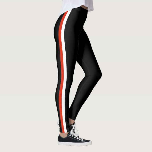 White Red Striped Leggings Sport (Right)