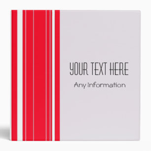 White Red Stripes. Plain Colour Background Binder