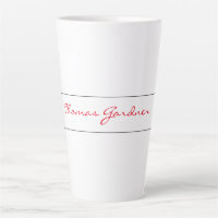 White Red Trendy Handwriting Plain Creative Modern