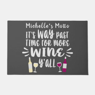White Red Wine Playful Text Design Doormat