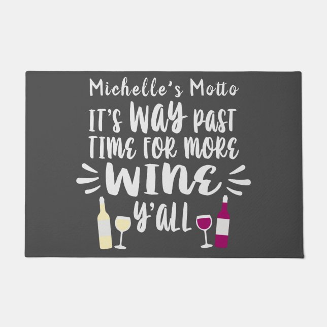 White Red Wine Playful Text Design Doormat (Front)