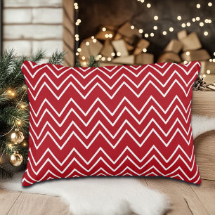 White Red Winter Festive Accent Pillow