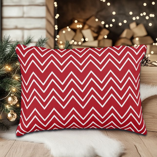White Red Winter Festive Accent Pillow (Creator Uploaded)