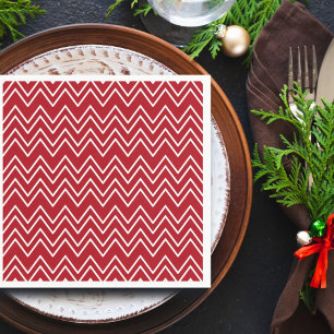 White Red Winter Festive Napkin