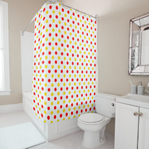 White Red Yellow Polka Dots Design
