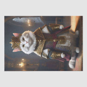 White Regal Cat Dressed In Renaissance Outfit, Tissue Paper