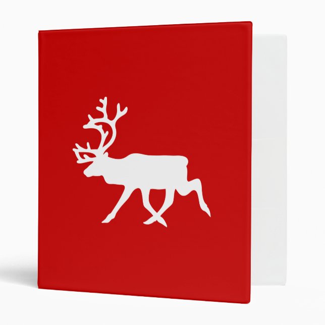 White Reindeer / Caribou Silhouette Binder (Front/Inside)