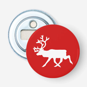 White Reindeer / Caribou Silhouette Bottle Opener