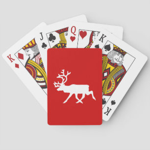 White Reindeer / Caribou Silhouette Playing Cards