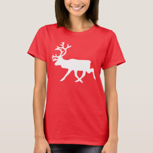 White Reindeer / Caribou Silhouette T-Shirt