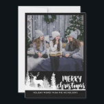 White Reindeer Chalkboard Merry Christmas Photo Holiday Card<br><div class="desc">White Reindeer Chalkboard Merry Christmas Photo</div>