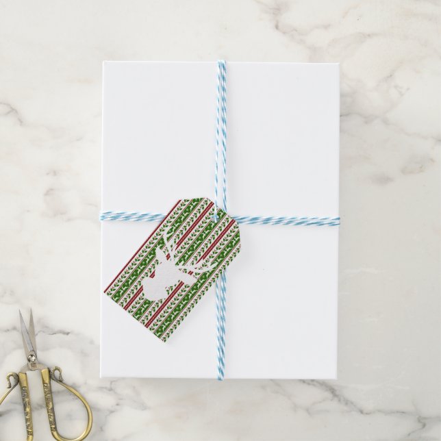 White Reindeer   Gift Tags (With Twine)