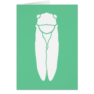 White Retro Cicada Insect Print