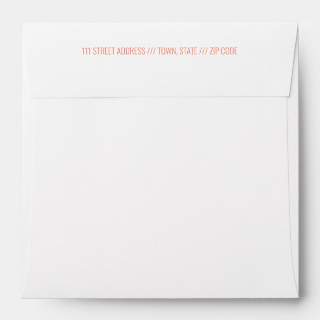 White Retro Vinyl Square Envelope (Back (Top Flap))