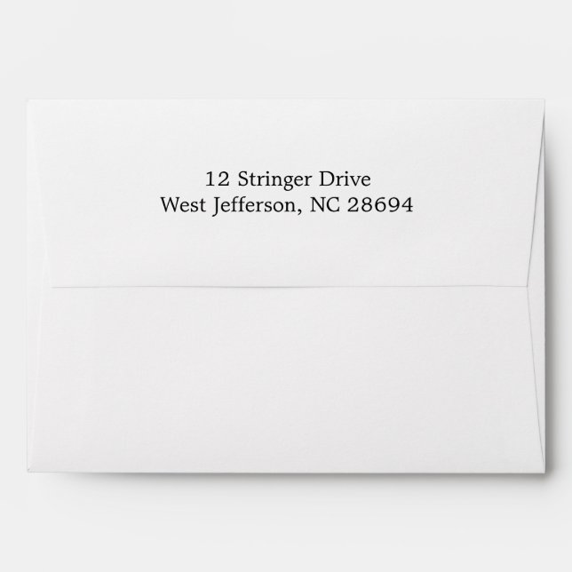 White Return Address Envelopes (Back (Top Flap))