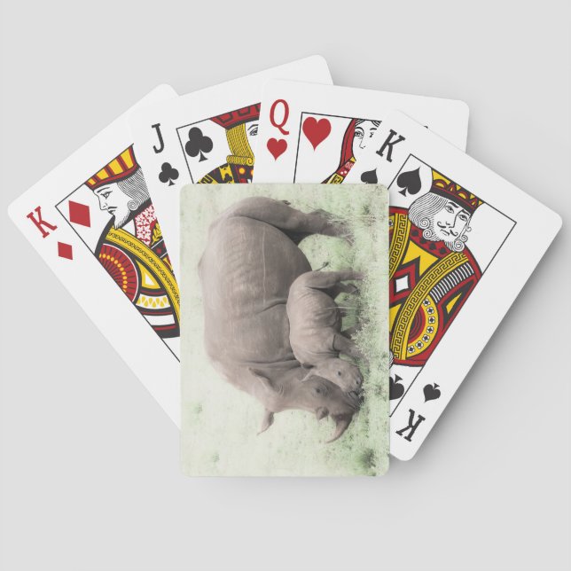 White Rhino & Baby Africa Playing Cards (Back)