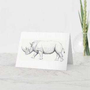 White Rhino Birthday Card