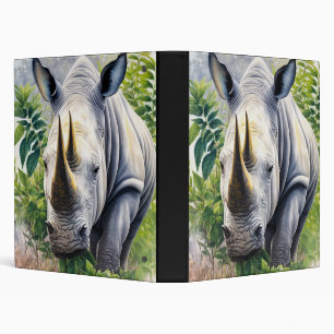 White Rhino Botanical Art  Binder