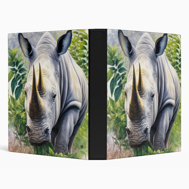White Rhino Botanical Art  Binder (Background)