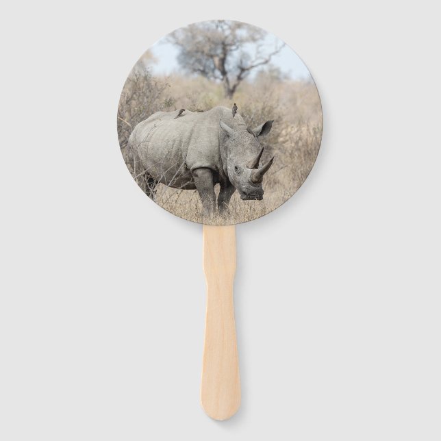 White Rhino Hand Fan (Front)