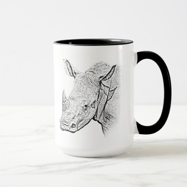 White Rhino Mug - Africa Series (Right)