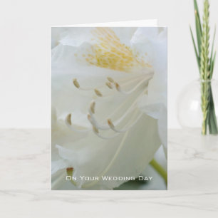 White Rhododendron Wedding Congratulation Card