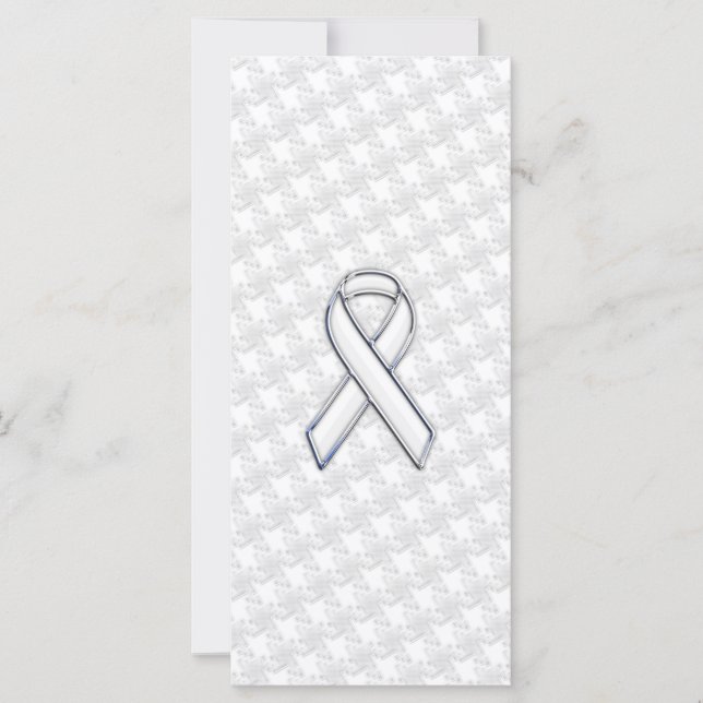 White Ribbon Awareness Applique on Houndstooth (Front)