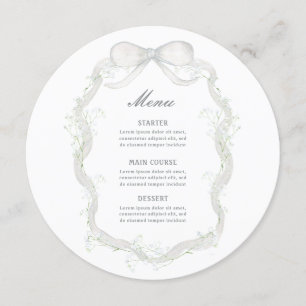 White Ribbon Baby's Breath Round Menu