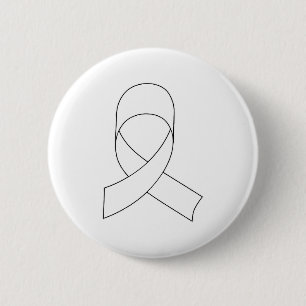 White Ribbon Drawing 2 Inch Round Button