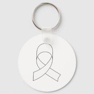 White Ribbon Drawing Keychain