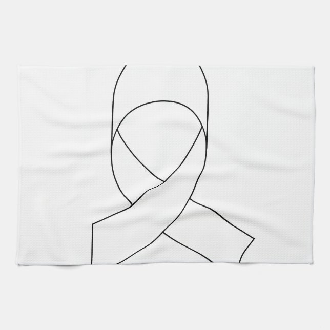 White Ribbon Drawing Kitchen Towel (Horizontal)