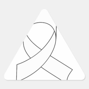 White Ribbon Drawing Triangle Sticker