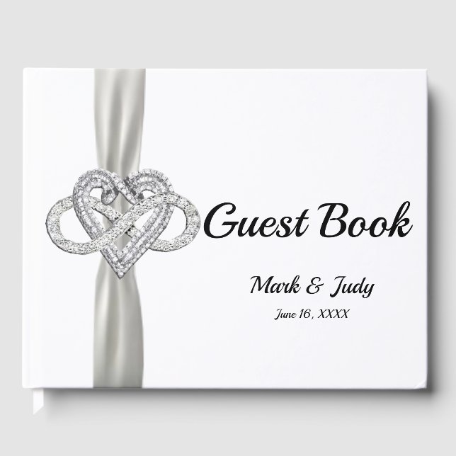White Ribbon Infinity Heart Mariage livre d'or (Recto)