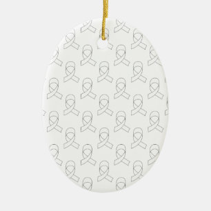 White Ribbon Pattern Ceramic Ornament